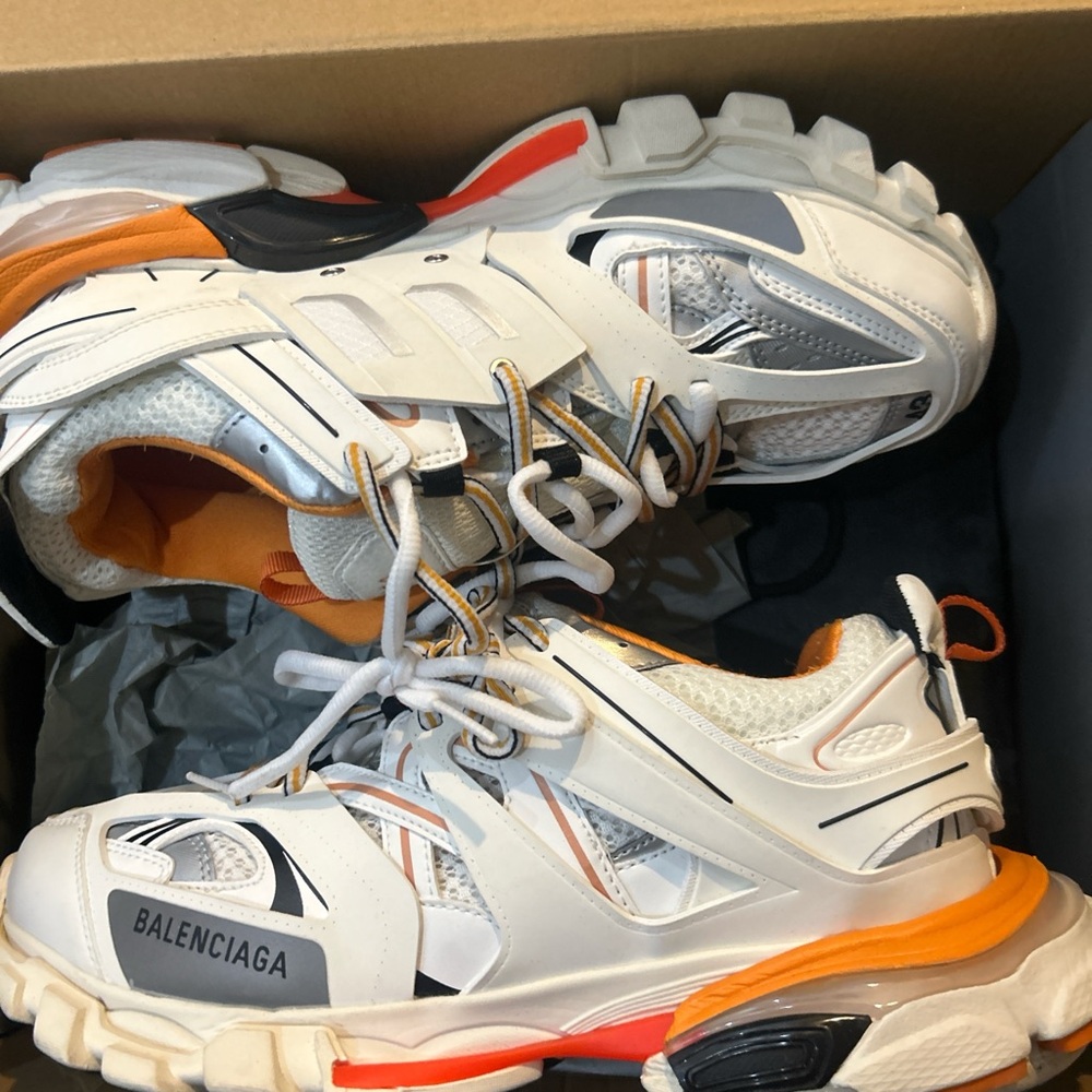 White And Orange Balenciaga Tracks
